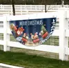 Bandera Semicircular Nueva de Navidad Transfronteriza Decoración para Patio Exterior Bandera en Forma de Abanico Atrezzo para Escena Navideña Venta al por Mayor