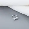 Pendientes de Plata de Ley 925 con Diamantes de Comercio Exterior para Mujer Moda Perforación Anillo de Nariz Transfronterizo Anillo de Nariz Simple de Gama Alta Joyería Europea y Americana