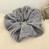 Scrunchie de tricô com bolinhas macio e ondulado estilo coreano, elástico de cabelo de alta qualidade e casual, corda para rabo de cavalo baixo, acessório de cabelo elegante e versátil