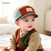 Chapéu de Pato para Bebê Outono e Inverno Estilo Coreano Meninos Meninas Bebês Crianças Pequenas Bloco de Cores Aba Macia Dobrável Boné de Basebol Veludo Cotelê Quente