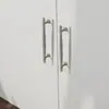 Manija de Puerta de Armario de Aleación de Zinc Estilo Francés, Manija Sólida Minimalista Moderna de un Solo Agujero para Gabinete Color Plata Cepillada Mate