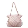 Bolso Tote Exquisito con Cadena de Patrón de Diamantes para Mujer, Nuevo Modelo Primavera 2026, Gran Capacidad, Mochila con Correa Única/Doble Hombro Moderna y a la Moda