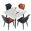 Mesa de comedor importada de piedra estilo nórdico, mesa cuadrada pequeña, juego de mesa y sillas minimalista para apartamentos pequeños, mesa de recepción y reuniones, mesa de comedor para el hogar