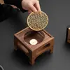 Estufa Cuadrada Calentador de Té de Madera de Nogal, Estufa para Té de Flores Calentada con Vela, Estufa para Calentar y Tostar Té, Estufa de Té para la Salud del Hogar