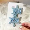 Pinza para el Cabello de Dibujos Animados Creativa Copo de Nieve con Pedrería Princesa Congelada Pinza para el Cabello para Niños Tela Pinza de Presión Todo Incluido Accesorios para el Cabello de Bebé