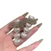 Presilha de Cabelo Coração de Amor Retrô Francês Laço com Strass Design Simples Franja Lateral Acessórios de Cabelo Exquisitos Versátil