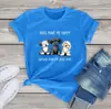 Nova camiseta fofa estampada com três cachorros, verão, manga curta, unissex, uma geração, gola redonda