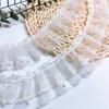 Nueva cortina para niños, vestido de novia, falda plisada doble de encaje Lolita, accesorios ligeros de poliéster soluble en agua, encaje hecho a mano