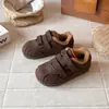Tênis de Treino Casual Melanoid Alemão Feminino 2026 Outono/Inverno Novo Estilo Moda Versão Coreana Bico Redondo Com Pelúcia Solado Macio Confortável Sapatos de Algodão