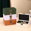 Caja de almacenamiento multifuncional creativa con cerradura para uso doméstico, joyero para pendientes y collares, decoración y organización de oficina caja de madera