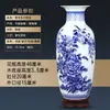 Vaso Grande de Cerâmica de Jingdezhen Ornamentos Porcelana Azul e Branca Novo Estilo Chinês Sala de Estar Bambu Rico Flor Seca Decoração de Casa