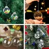 Cubierta Dorada y Plateada Bola de Navidad Transparente Exportación Venta Caliente Artesanía de Soplado de Plástico Bola de Plástico Decoración Navideña Bola Colgante Suministro