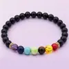 Pulseira Popular Transfronteiriça de Liga e Pedra Natural Pedra Vulcânica Turquesa Olho de Tigre Pulseira Trançada Pulseira Ajustável com Contas