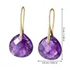 Pendientes de Cristal Púrpura con Forma de Gota de Agua Multifacéticos Europeos y Americanos para Mujer Lujo Ligero Sensación de Alta Gama Pendientes de Piedra Natural Pendientes Colgantes Joyería Transfronteriza Venta al por Mayor