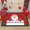 Tapete de Natal Mais Vendido Transfronteiriço, Tapete Decorativo para Chão com Atmosfera Festiva de Veludo Cristal, Capacho Resistente a Manchas e Desgaste, Pode Ser Enviado em Nome de Terceiros