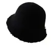 Sombrero de cubo de color liso con borde deshilachado estilo coreano para mujer, elegante y versátil para otoño, sombrero de pescador tejido moderno y que estiliza el rostro para vacaciones