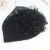 Nuevo encaje en la espalda Flor punta cerrada capa por capa sombrero de madre hogareña cubierta delgada cabello blanco moda simple base libre