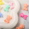 Macaron Color Sólido Colgante de Oso Acrílico Oso Violento Encanto Cadena de Teléfono Bolso Llavero Accesorios DIY