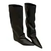 Encuentro de Primera Temporada Estilo Coreano Punta Puntiaguda Tacón de Bloque Botas Largas Botas de Mujer Otoño Invierno 2026 Aumento de Altura Interior Gamuza Botas de Jinete Botas Adelgazantes