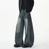 Jeans de Pierna Ancha Rectos Holgados Baggy Estilo Banana de Longitud al Suelo para Hombres y Mujeres Tendencia Americana de Calle