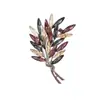 Broche de Espiga de Trigo con Circonita de Lujo Ligero para Mujer Pin de Hoja de Cristal de Gama Alta Elegante Accesorio para Traje y Abrigo Exquisito Ramillete