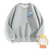 Nova blusa estampada com forro de fleece, moderna e versátil, fashion para jovens, grossa e resistente, moletom masculino de gola redonda