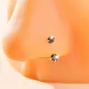 Joyería de Plata con Circonita Cruzada Europea y Americana para Nariz, Accesorios Populares de Lujo Ligero para Nariz en Amazon, Acero Inoxidable Venta al por Mayor de Comercio Exterior para Mujeres