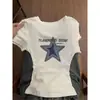 Blusa de Tricô Manga Curta Estilosa Chic Coreana para Mulheres, Nova Tendência Verão 2026 Cropped que Valoriza a Cintura Camiseta