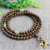 Venta al por mayor de fábrica Pulsera de cuentas de madera Wenwan 108 cuentas de rosario joyería de pareja para hombres y mujeres regalo pulsera de madera de ala de pollo