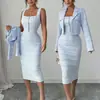 Blazer de Moda Europeu e Americano Transfronteiriço 2026 Novo Feminino Exquisito e Elegante para Encontros Noturnos com Design de Cintura Marcada