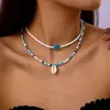 Bestseller transfronterizo Collar bohemio de conchas, joyería de cadena para clavícula multicapa estilo vacación de verano en la playa al por mayor