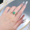 Anillo Mu Jing de plata S925 con forma de pagoda esmeralda y 8x8 mm. Oferta internacional en AliExpress.