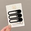 Pinza para el cabello de espina de pescado negra, flequillo lateral, clip sin costuras, maquillaje nuevo 2025, clip de una palabra, clip para cabello suelto en la parte posterior de la cabeza