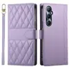 Adequado para Capa flip para celular OPPORENO15F com padrão de diamante OPPOA6X com alça de pulso suporte para usar na transversal capa de celular anti-queda