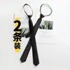 Corbata Estilo Preppy para Mujer Camisa JK Estudiante Perezoso Sin Cremallera Accesorios Negros Corbata de Nudo Manual para Hombre Profesional de Negocios