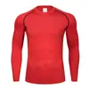 Cor Sólida Esportiva Justa Colorida Manga Longa Secagem Rápida Camada Base Elástica Respirável Corrida Basquete Futebol Absorvente de Suor Roupas de Treino