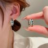 Pendientes de aro circulares de metal francés, nuevos y modernos, con diseño de nicho, únicos y elegantes, para mujer, con cara pequeña.