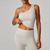 Colete Yoga de Nuvem com Alça Única para Afinar a Cintura Feminino, Venda Quente Transfronteiriça, Roupa Íntima Modeladora Esportiva de Secagem Rápida para Corrida e Fitness 8408