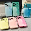 Nova Capa de Celular Urso Colorida em Gradiente Adequada para Apple 18 Pro Max, Alto Valor Estético para Meninas, com Design de Janela Grande para Modelos 17/16