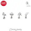 Pendientes hidráulicos de aleación de titanio G23 con patrón, pendientes de aleación de titanio F136 con accesorios para piercing de rosca externa al por mayor