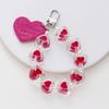 Llavero colgante de pulsera de corazón de melocotón creativo letra cuero corazón de amor corazón de melocotón transparente accesorios para bolsa personalizados accesorios de embalaje