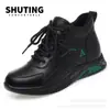 Zapatillas con forro de polar para invierno, suela suave, zapatos de mujer, zapatillas de correr nuevas, zapatos casuales de plataforma para mujer, zapatos planos antideslizantes de cuero