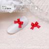 Cyber Celebrante Nail Art Laço Joia Estéreo Pintura Fita Vermelha Liga Metálica Fosca Decoração Broca de Unha