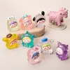 Figurinha fofa de Sanrio com glitter fino transparente, cabeça inclinada, desenho animado, bolsa surpresa, acessório de chaveiro feito à mão, ornamento de cristal de mesa, brinquedo moderno