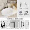 Estilo Crema Apartamento Pequeño Lavabo de Cerámica con Encimera Lavabo Ovalado Lavabo de Arte para Baño Hogar