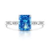 Tiktok Venta Caliente Flor de Hielo Brillante Corte Paraiba Diamante de Alto Carbono Circonita Anillo para Mujer Joyería Transmisión en Vivo Dropshipping