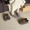 Zapatos Planos Casuales para Exteriores, Mocasines Slip-On de Cuero Mate con Punta Cuadrada, Suela Suave, Estilo Nuevo Primavera 2026 para Mujer