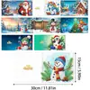 Tarjetas de Felicitación Navideñas Populares Transfronterizas Multiserie Hechas a Mano con Diamantes Juego de 9 Piezas con Sobres Pegatina de Diamante Dibujos Animados Juego de 6 Piezas