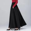 Falda de algodón y lino de color liso con cintura elástica y dobladillo extragrande, talla única, primavera y verano 2023, nuevo vestido de baile cuadrado de estilo étnico