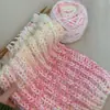 En stock al por mayor color degradado pelo largo línea mezclada a mano hilo para tejer a mano hilo grueso color de ensueño bufanda tejida a crochet bola de lana